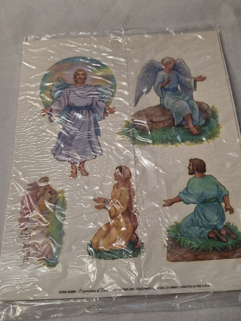 Nostalgic Biblical Faith Easter Window Clings Jesus Angel Set